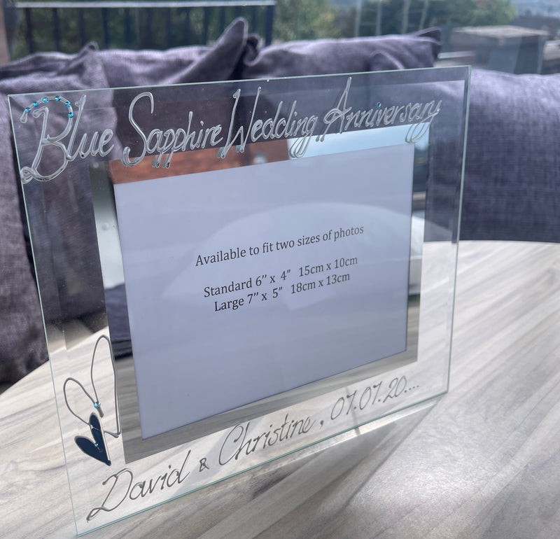 personalised 65th Wedding Anniversary Photo Frame Landscape