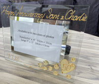 50th Wedding Anniversary Gift Picture Photo: Frame Landscape (Flower)