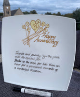 50th Wedding Anniversary Signature Plate: (Flower/Sq)