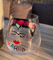 Frida Kahlo Crystal Wine Glass/Tumbler