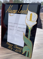 Personalised Arum Lily In Memory Gift Photo Frame Portrait