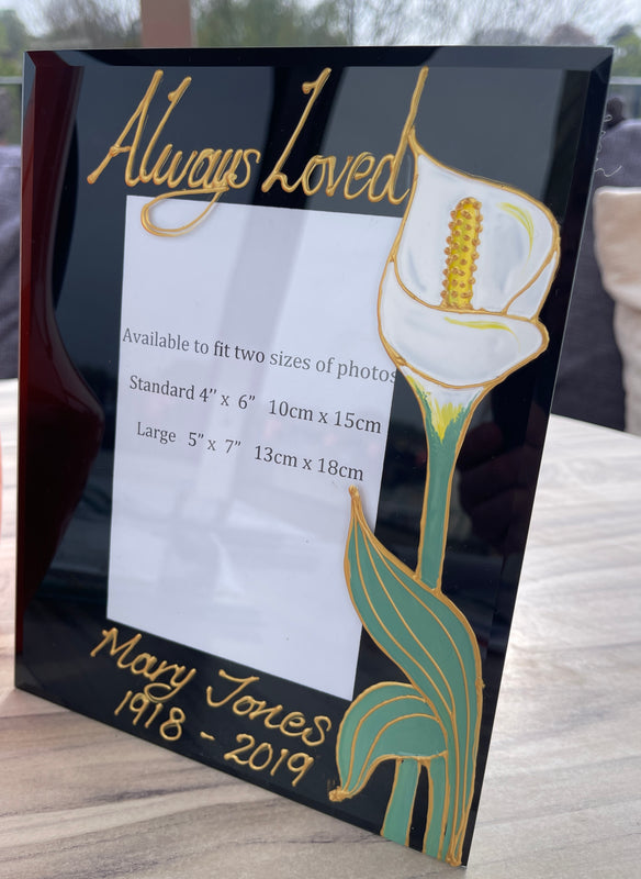 Personalised Arum Lily In Memory Gift Photo Frame Portrait