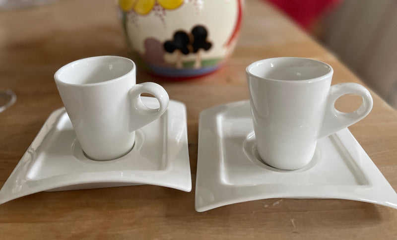 Porcelain Espresso Cup/Saucer x 2