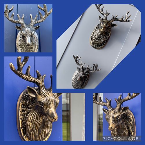 Supersize Highland Stag Door Knocker (Antique Brass)