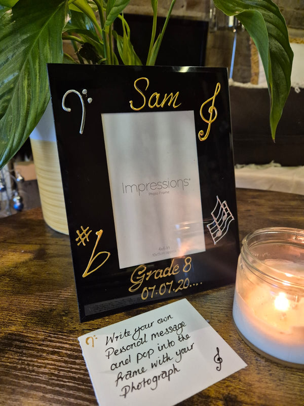 Hand Painted Music Gift Clear/Black Photo Frames Portrait: