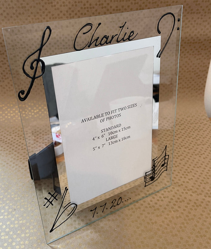 Hand Painted Music Gift Clear/Black Photo Frames Portrait: