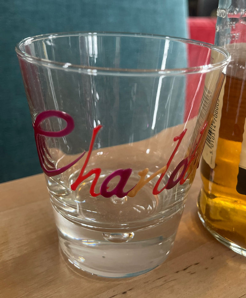 Personalised water whisky glass