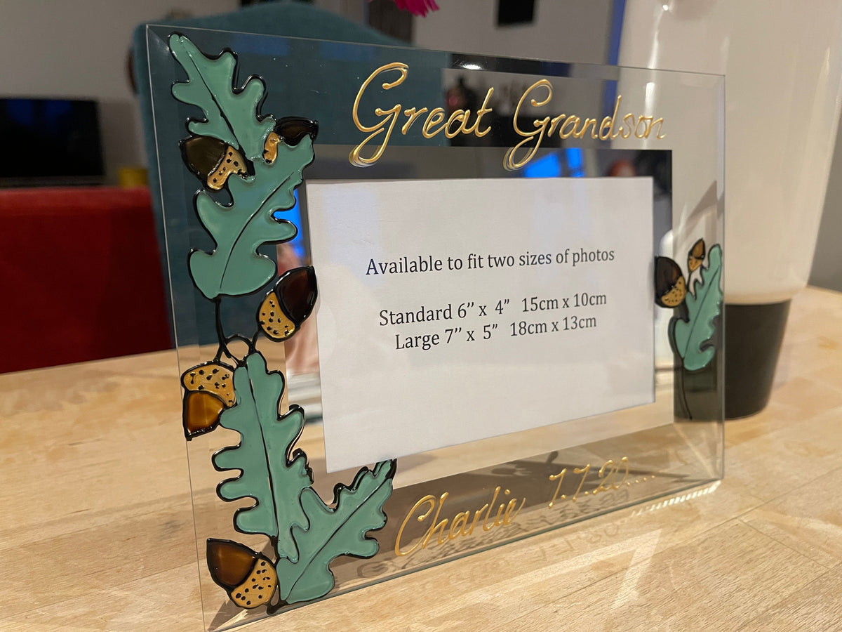 Personalised Oak Leaf/Acorn Photo Frame Landscape