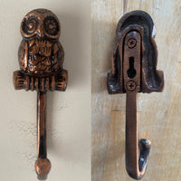 End Of Line Coat Hook - Owl Copper