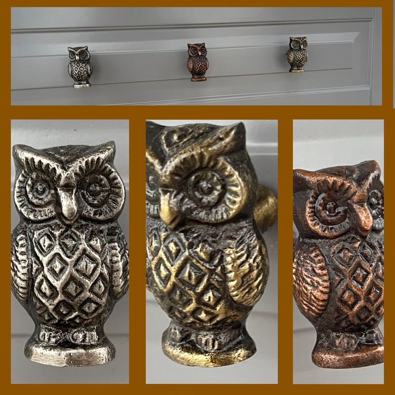 10 PACK OFFER Owl Cabinet/Drawer Knobs