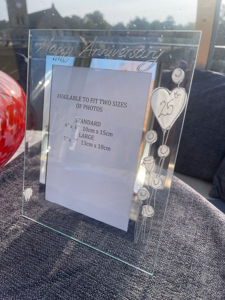 25th Wedding Anniversary Gift Photo: Frame Portrait (Flower)