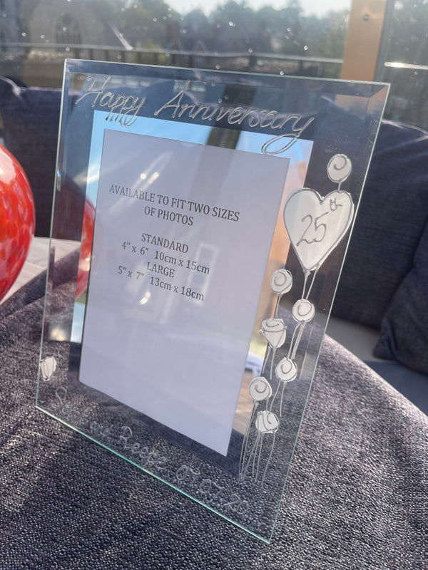 25th Wedding Anniversary Gift Photo: Frame Portrait (Flower)