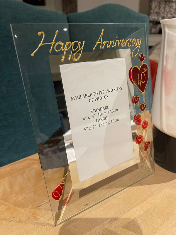 40th Wedding Anniversary Gift Photo: Frame Portrait (Flower)