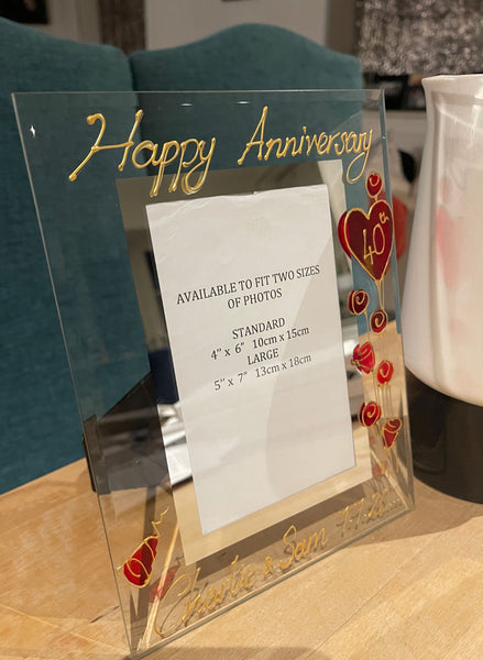 40th Wedding Anniversary Gift Photo: Frame Portrait (Flower)