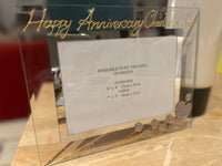 60th Wedding Anniversary Gift Set: Wine Glasses & Photo Frame (Flower)