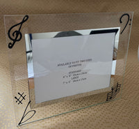 Hand Painted Music Design Gift Clear/Black Photo Frames: Landscape