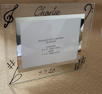 Hand Painted Music Design Gift Clear/Black Photo Frames: Landscape