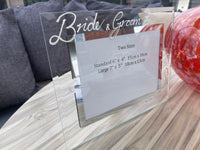 Bride & Groom Gift Photo Frame: Landscape (Hearts)