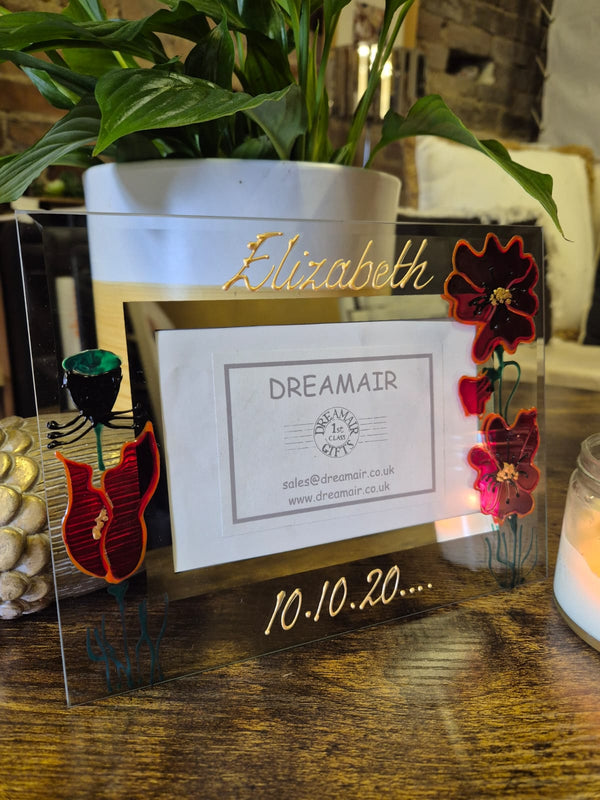 Hand Painted Poppy Gift Photo Frames: Landscape 2 Designs