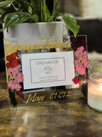 Hand Painted 90th Birthday Gift Photo Frame: Landscape Flowers