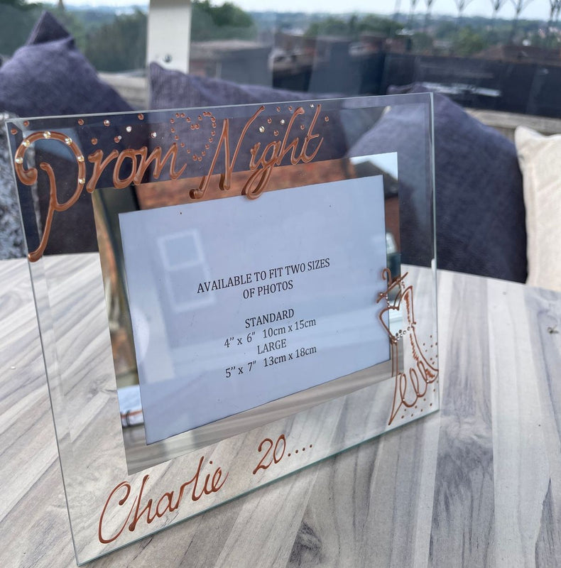Prom Night Gift Photo Frame: Land Copper with Crystals