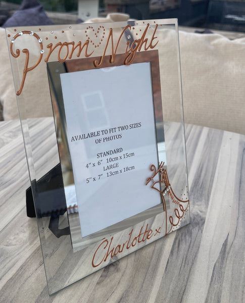 Prom Night Gift Photo Frame: Portrait Copper with crystals
