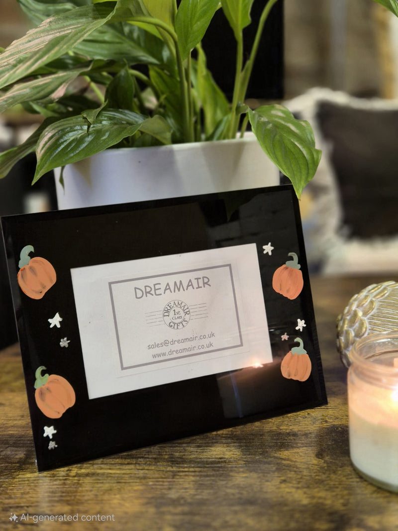 
Pumpkin Black Glass Frame 6"x4" or 7"x5"