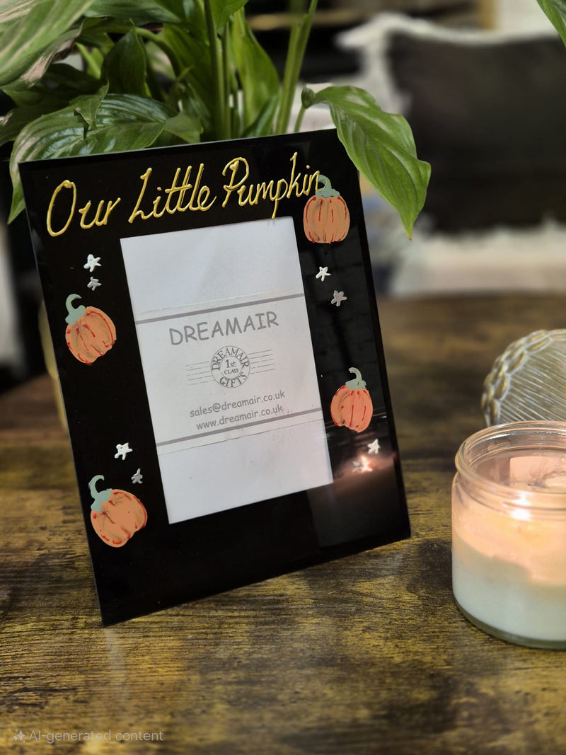 our Little pumpkin Black Glass Port 2 Sizes 4"x6" 5"x7"