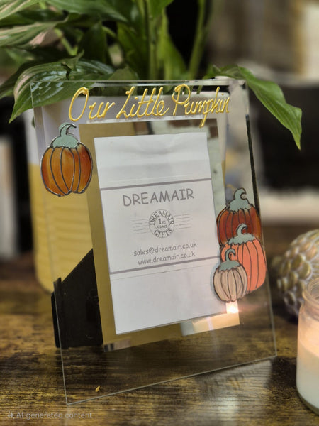 Our Little Pumpkin Hand Painted Portrait Clear Glass Photo Frames 2 Sizes