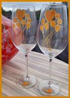35th Wedding Anniversary Wine Glasses: (Flower)