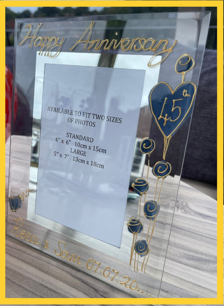 45th Wedding Anniversary Gift Photo: Frame Portrait (Flower)