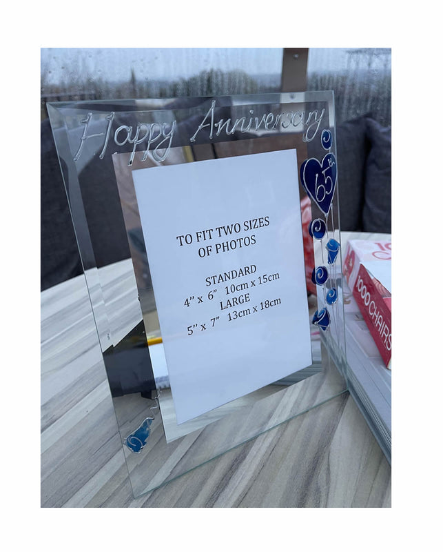 65th Wedding Anniversary Gift Photo: Frame Portrait (Flower)