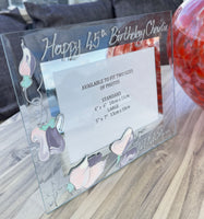 45th Birthday Gift Photo Frame: Landscape (Sweet Pea)