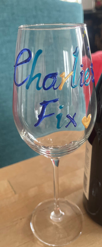 Personalised Wording Gift Wine Glass: (Mutlicoloured)