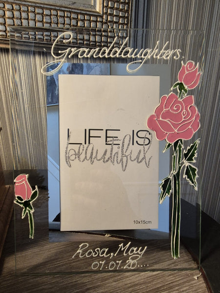 Granddaughters Photo Frame: Portrait (Rose)