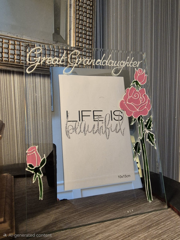 Great Granddaughters Photo Frame: Portrait (Rose)