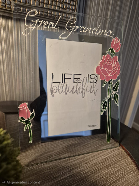 Great Grandma Photo Frame: Portrait (Rose)