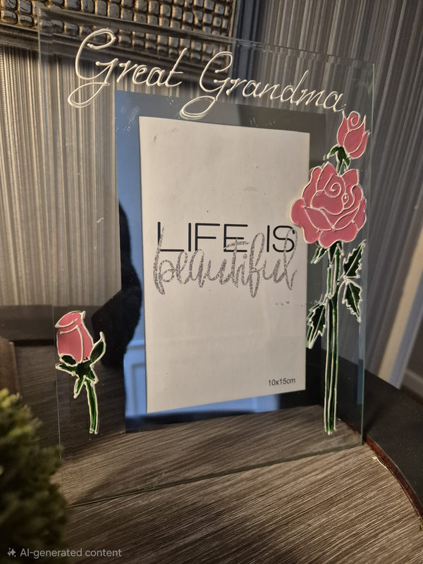 Great Grandma Photo Frame: Portrait (Rose)