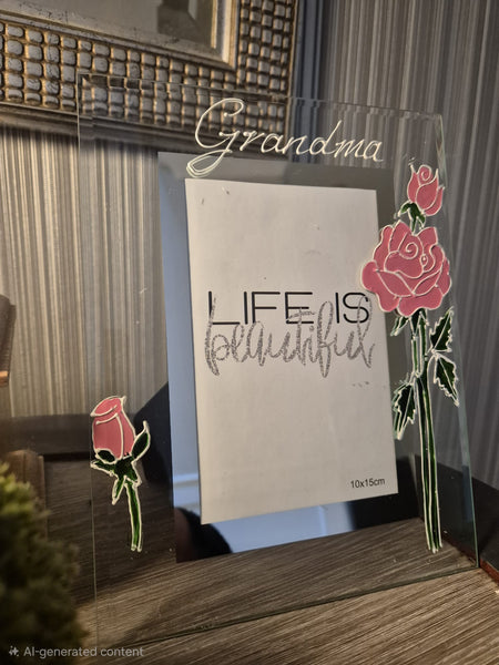 Grandma Photo Frame: Portrait (Rose)