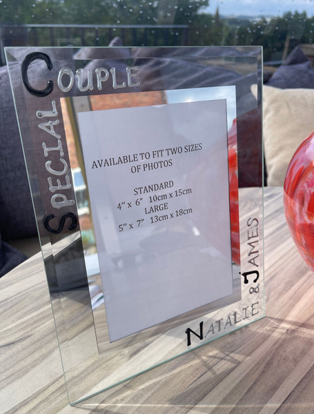 Special Couple Gift Photo: Frame Portrait (Black & Silver)