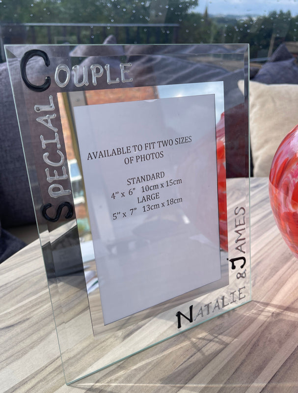 Special Couple Gift Photo: Frame Portrait (Black & Silver)