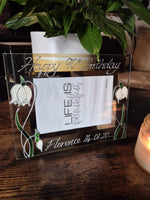 Hand Painted 90th Birthday Gift Photo Frame: Landscape Flowers