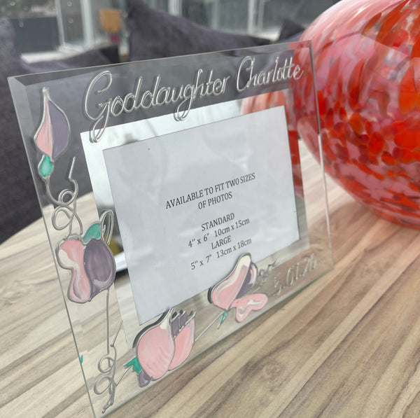 Goddaughter Design Gift Photo Frame: Landscape (Sweet pea)