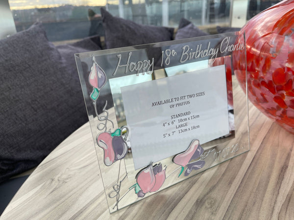 18th Birthday Gift Photo Frame: Landscape (Sweet Pea)