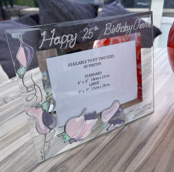 25th Birthday Gift Photo Frame: Landscape (Sweet Pea)