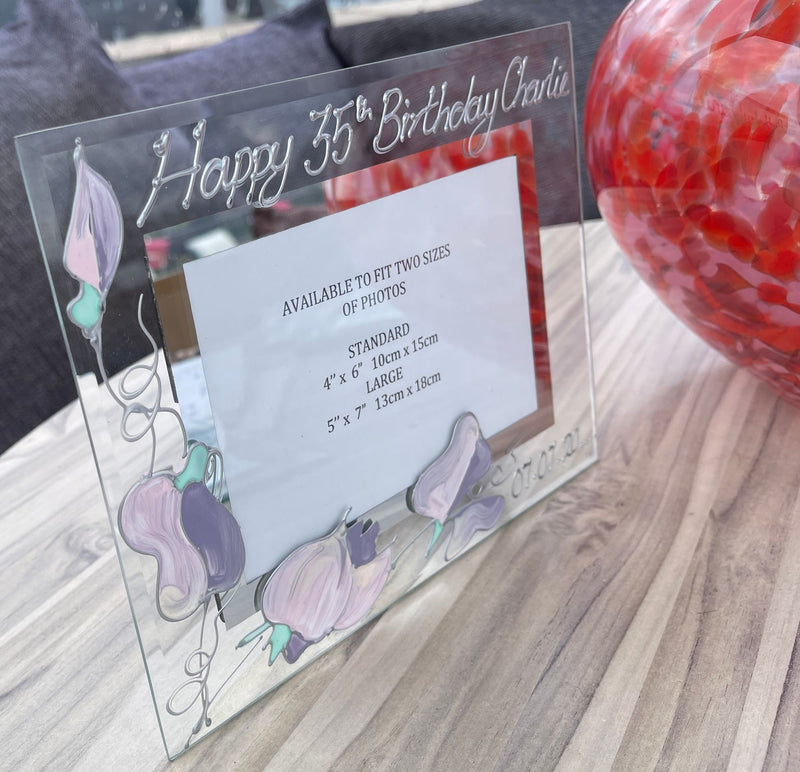 35th Birthday Gift Photo Frame: Landscape (Sweet Pea)