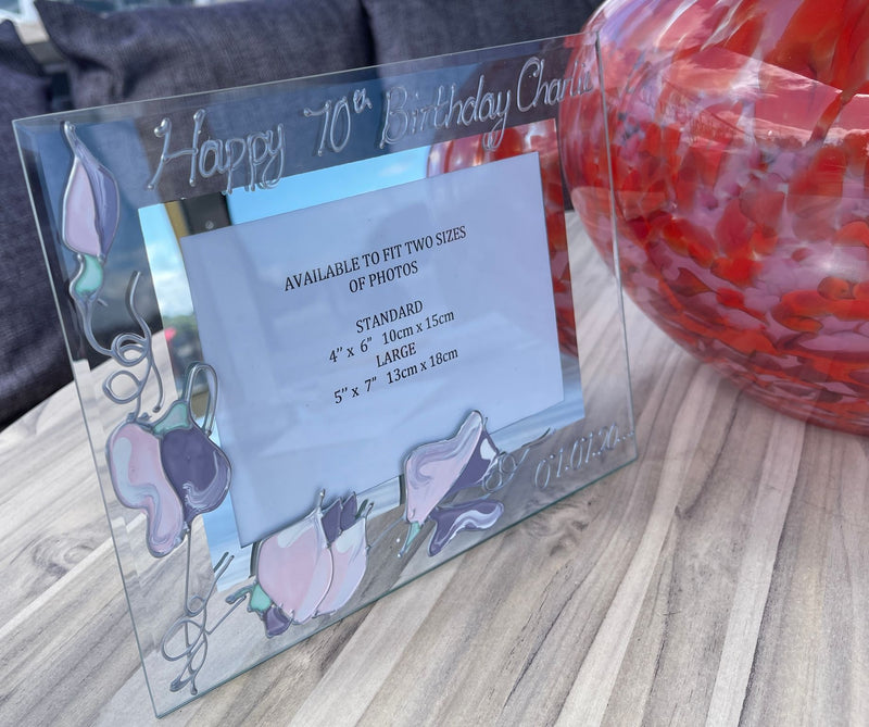 70th Birthday Gift Photo Frame: Landscape (Sweet Pea)