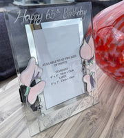 65th Birthday Gift Photo Frame: Portrait (Sweet Pea)