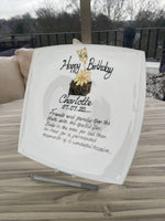 Personalised 40th Birthday Gift Plate: Signature Plate Square (Box)