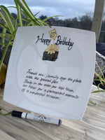 65th Birthday Gift Signature Plate: Square (Box)